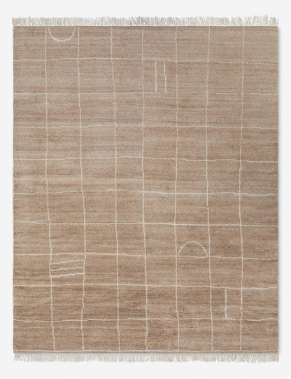 Irregular Grid Hand-Knotted Wool Rug by Sarah Sherman Samuel