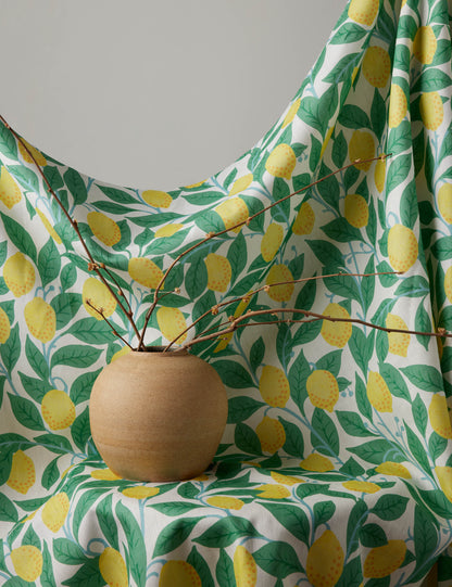 Lemons on Natural on Linen by Nathan Turner