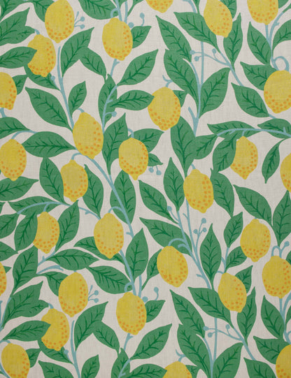 Lemons on Natural on Linen by Nathan Turner