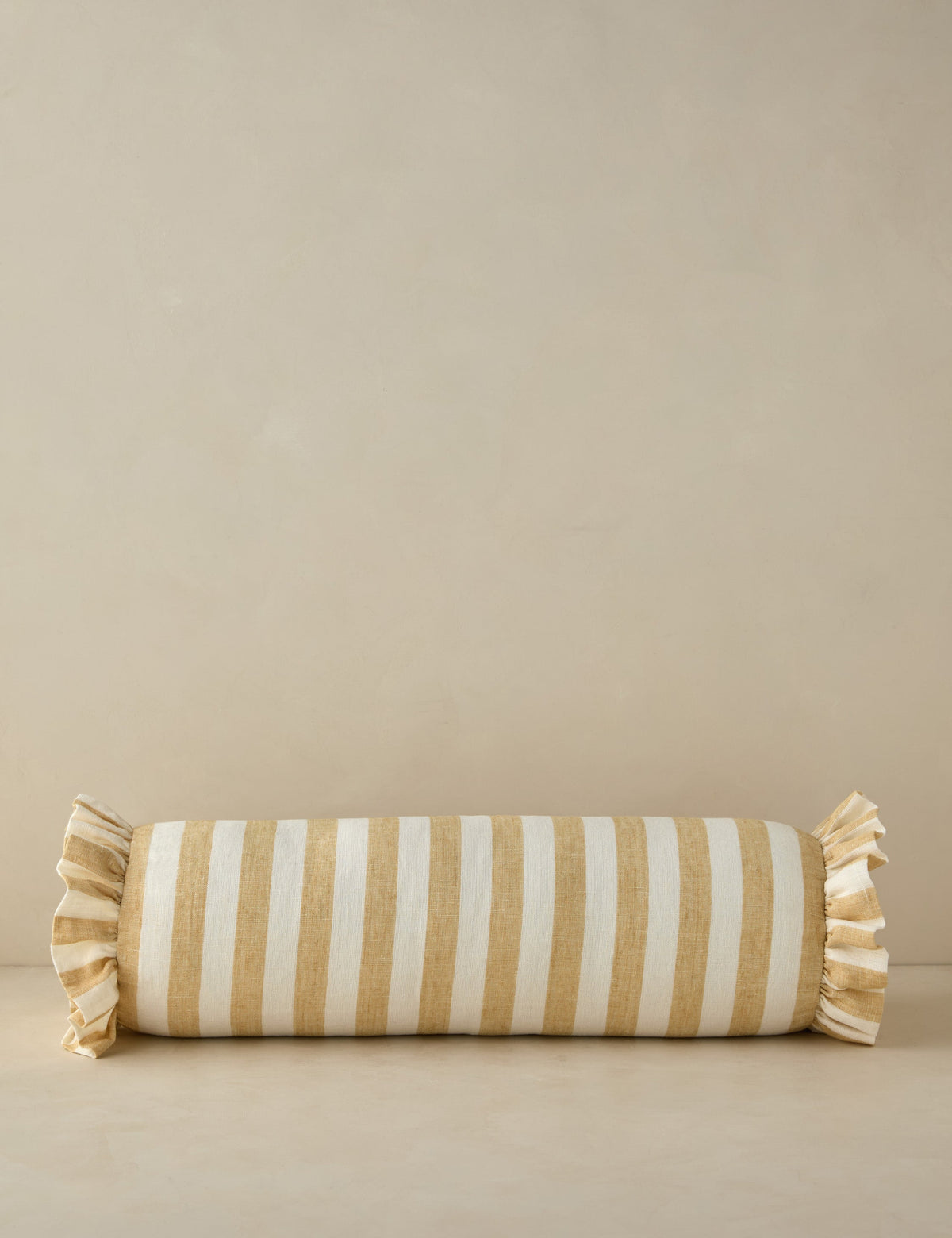 Amaroso Linen Ruffle Bolster Pillow