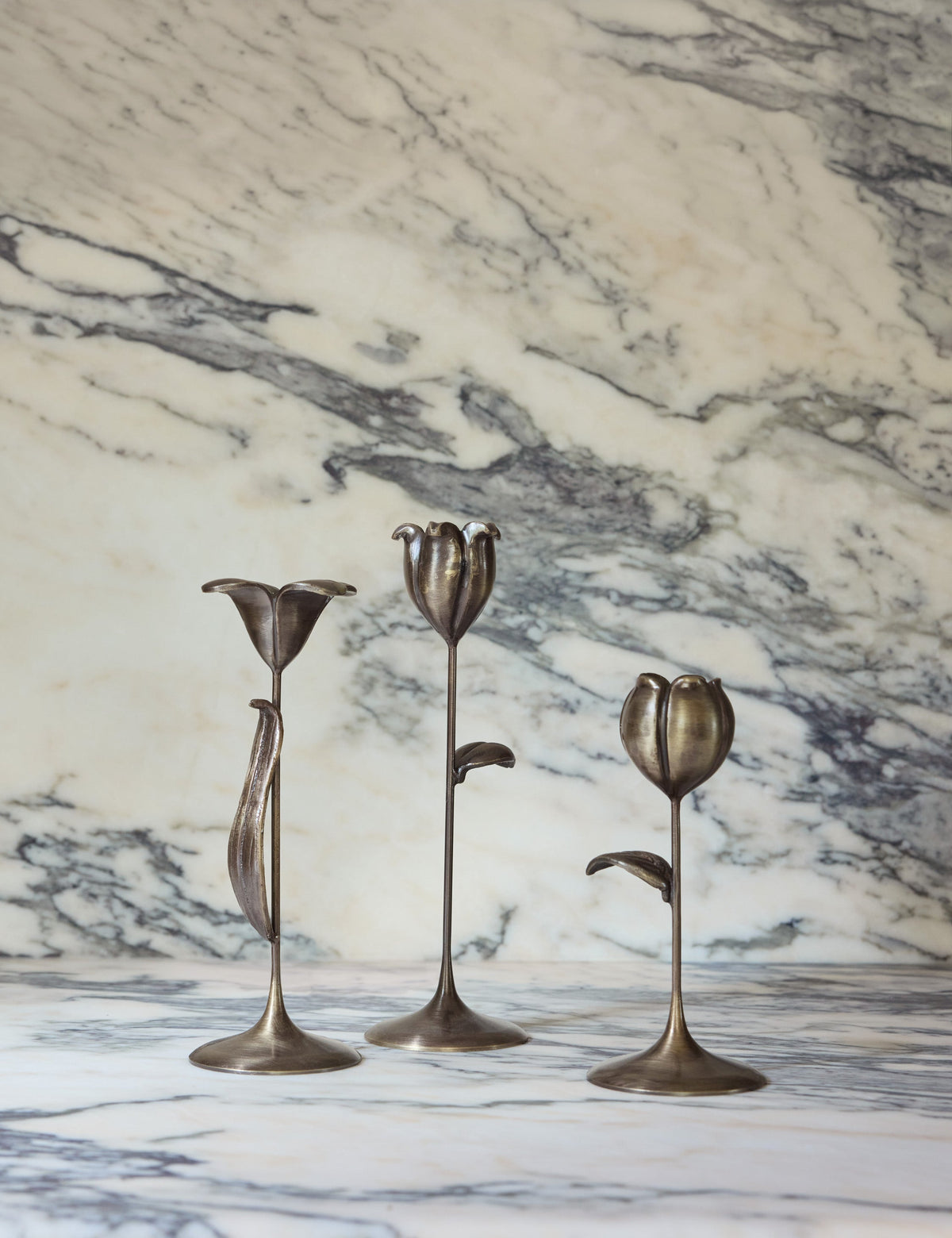 Olivia Floral Candlesticks (Set of 3) by Sarah Sherman Samuel