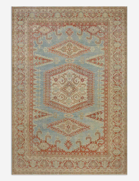 Vintage Turkish Hand-Knotted Wool Rug No. 613, 6'11" x 10'1"