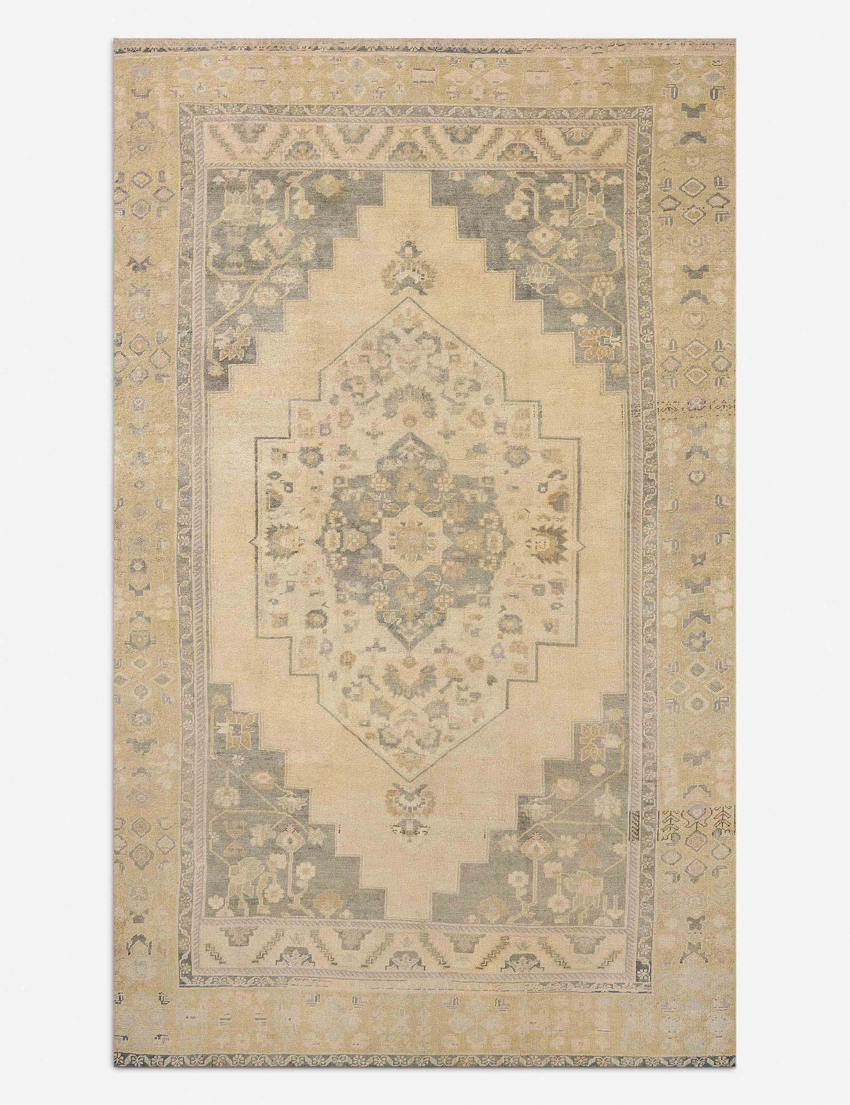Vintage Turkish Hand-Knotted Wool Rug No. 610, 6'1" x 10'
