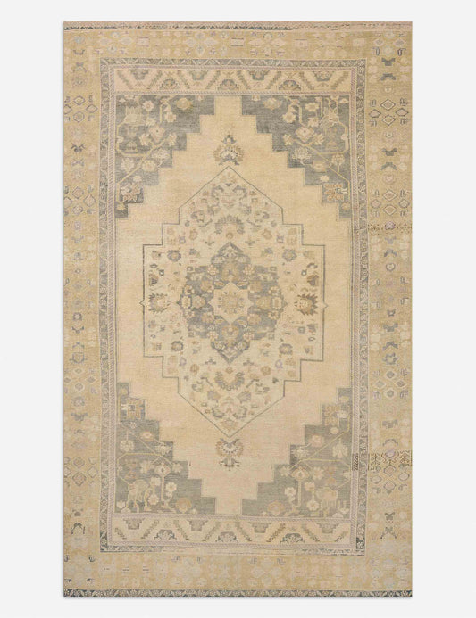 Vintage Turkish Hand-Knotted Wool Rug No. 610, 6'1" x 10'