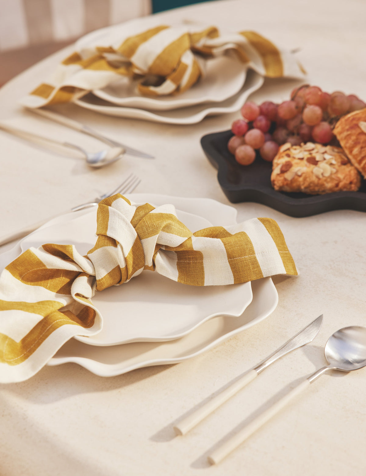 Painterly Stripe Linen Napkins (Set of 4) by Sarah Sherman Samuel