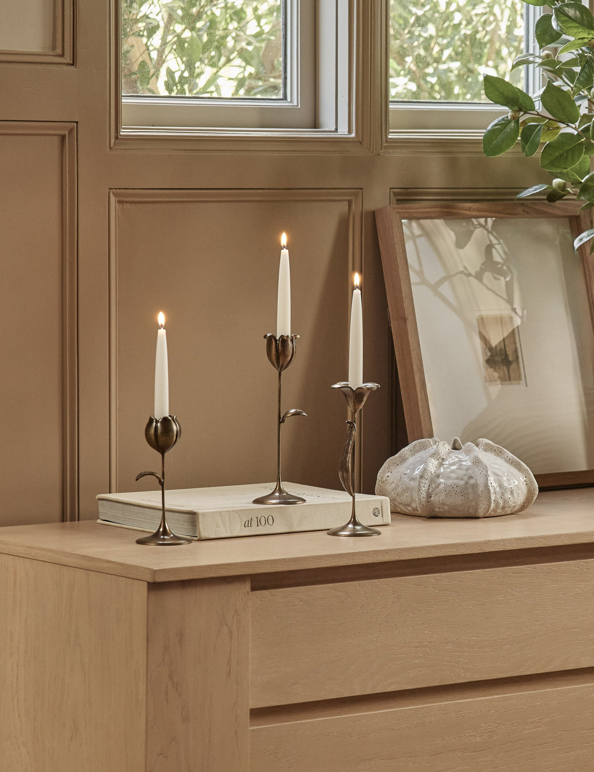 Olivia Floral Candlesticks (Set of 3) by Sarah Sherman Samuel