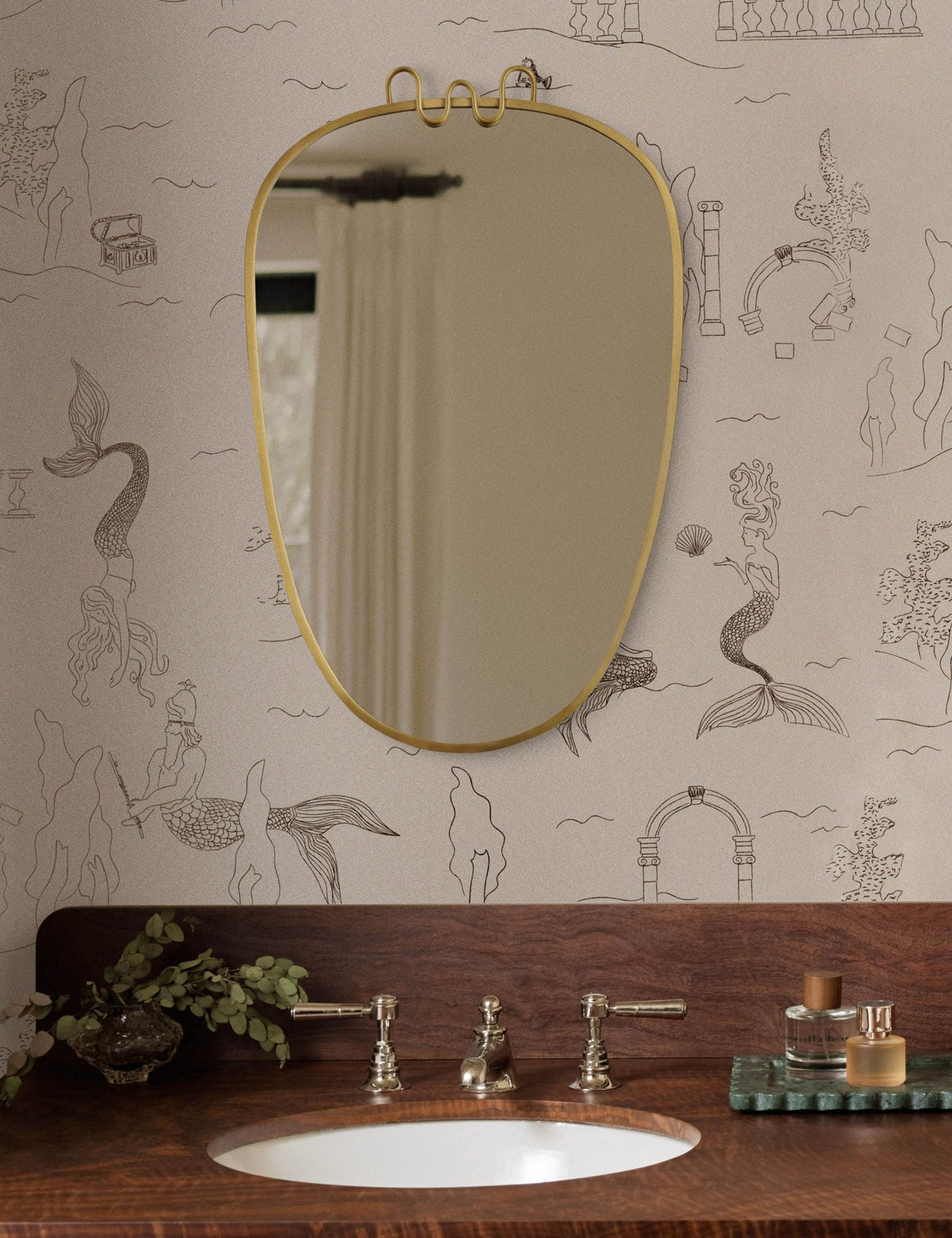Mermaid Toile Wallpaper by Sarah Sherman Samuel