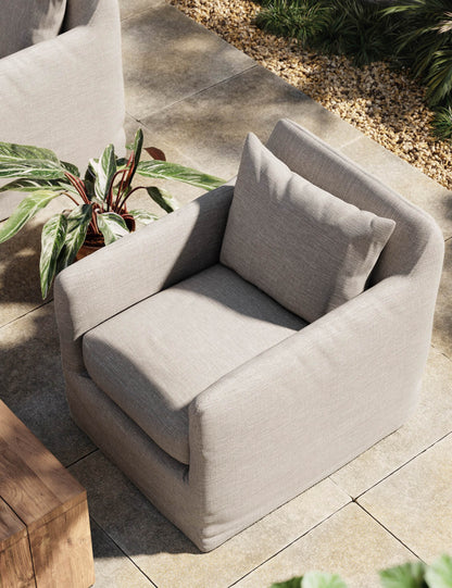 Orlena Outdoor Swivel Chair