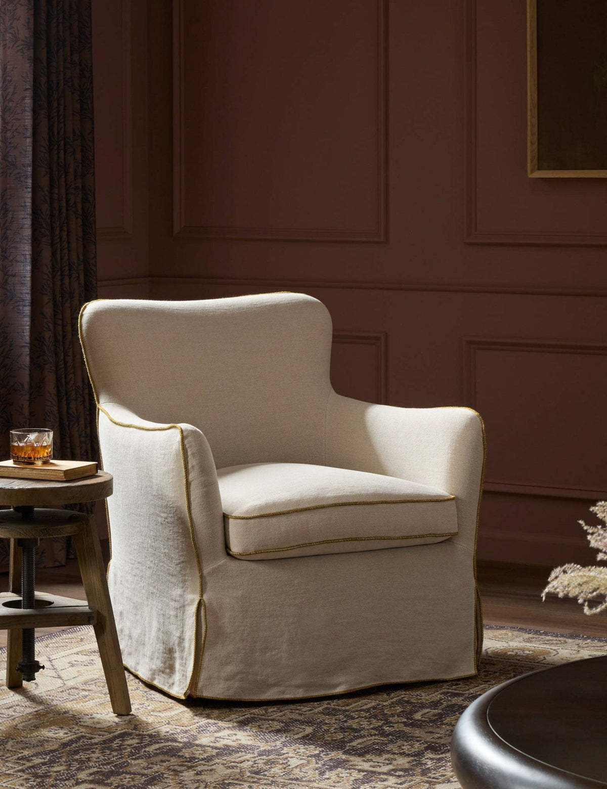 Toni Slipcover Swivel Chair