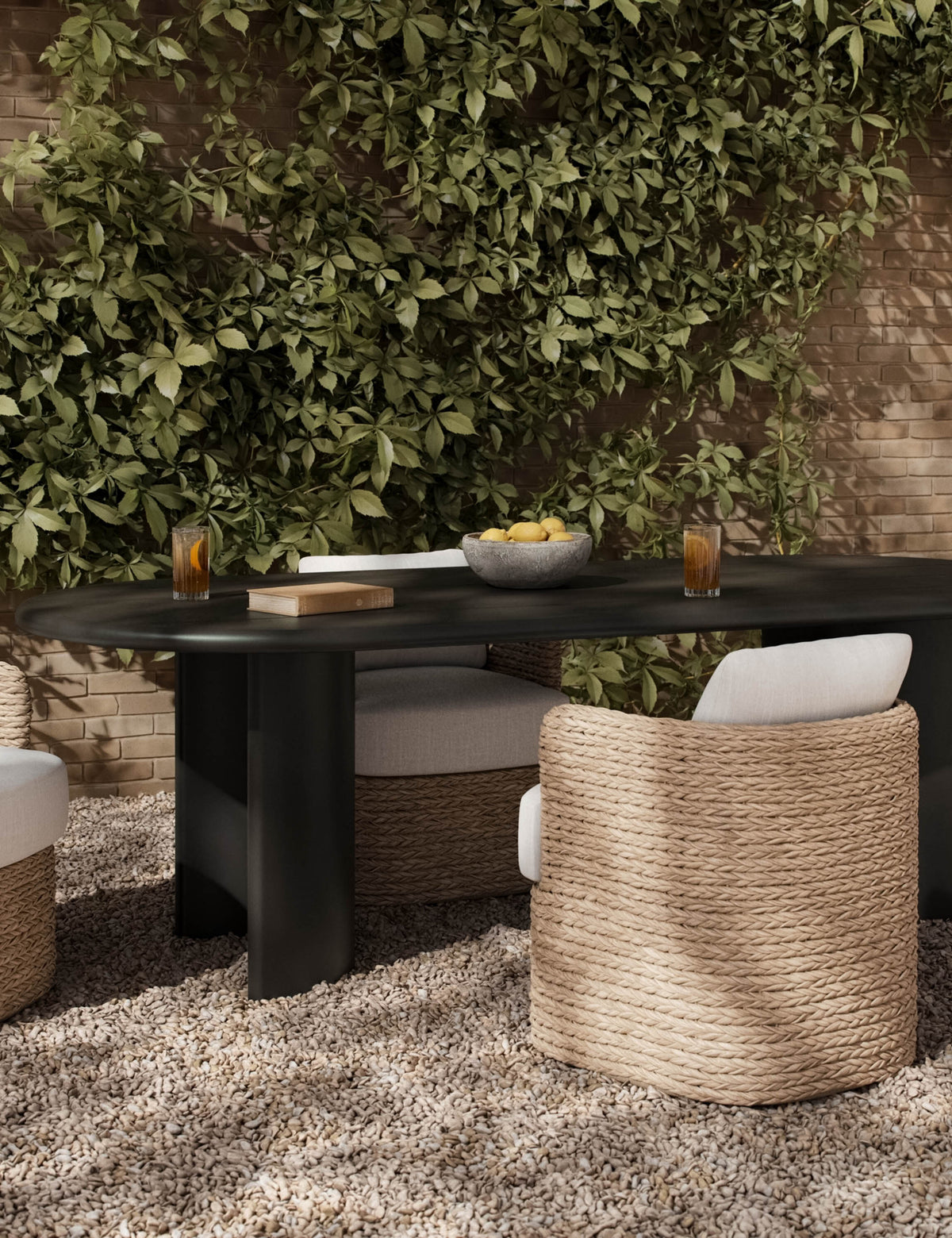 Gilda Outdoor Oval Dining Table