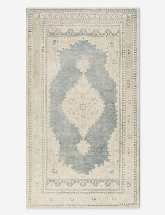 Vintage Turkish Hand-Knotted Wool Rug No. 417, 5'4" x 9'6"
