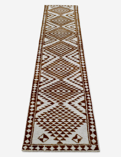 Vintage Turkish Hand-Knotted Wool Runner Rug No. 269, 2'7" x 11'8"