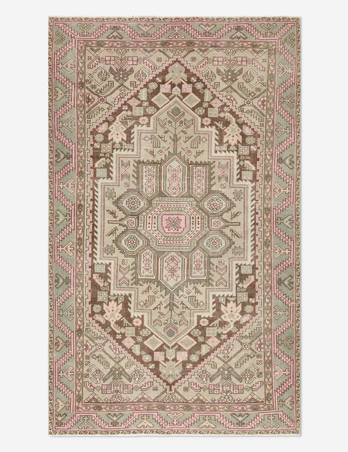 Vintage Turkish Hand-Knotted Wool Rug No. 430, 4'1" x 6'9"