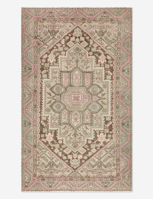 Vintage Turkish Hand-Knotted Wool Rug No. 430, 4'1" x 6'9"
