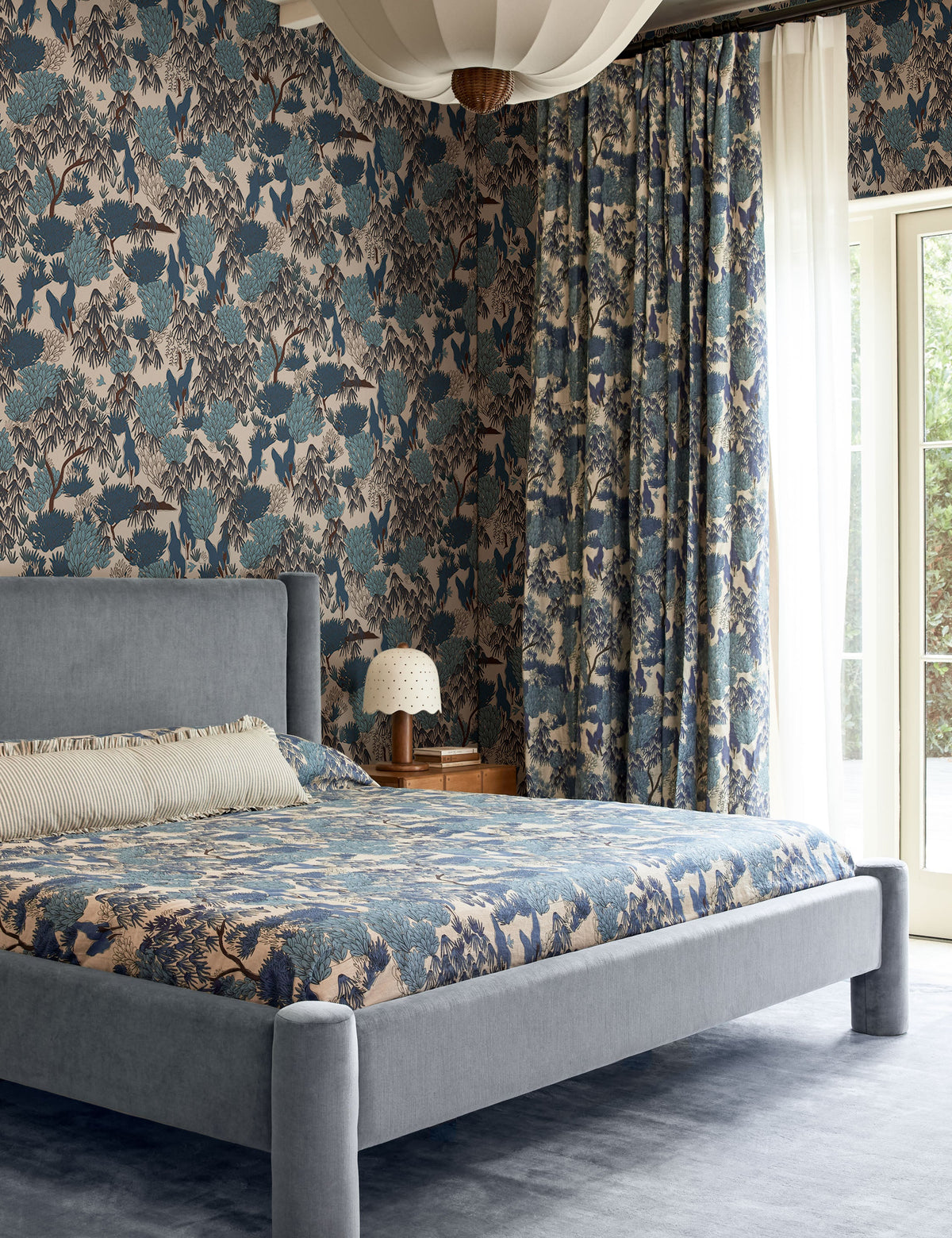 Garden Walk Linen Curtain Panel by Sarah Sherman Samuel