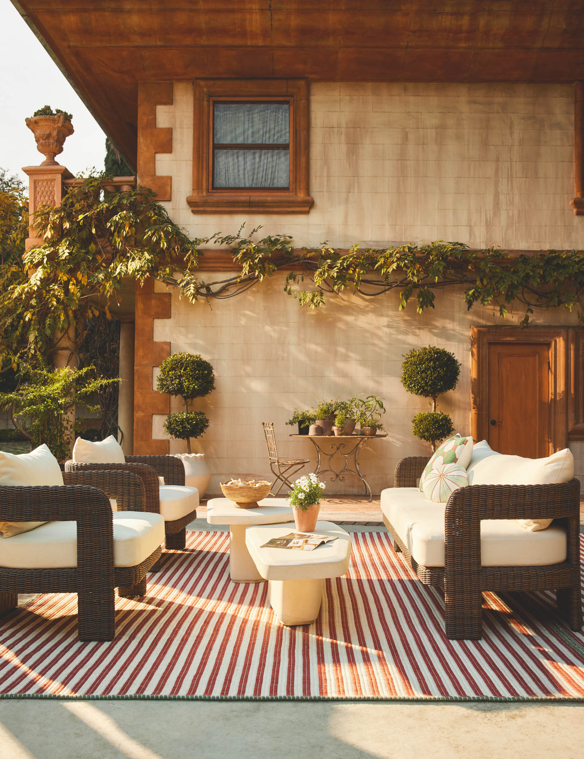 Hadler Outdoor Accent Chair, Ivory