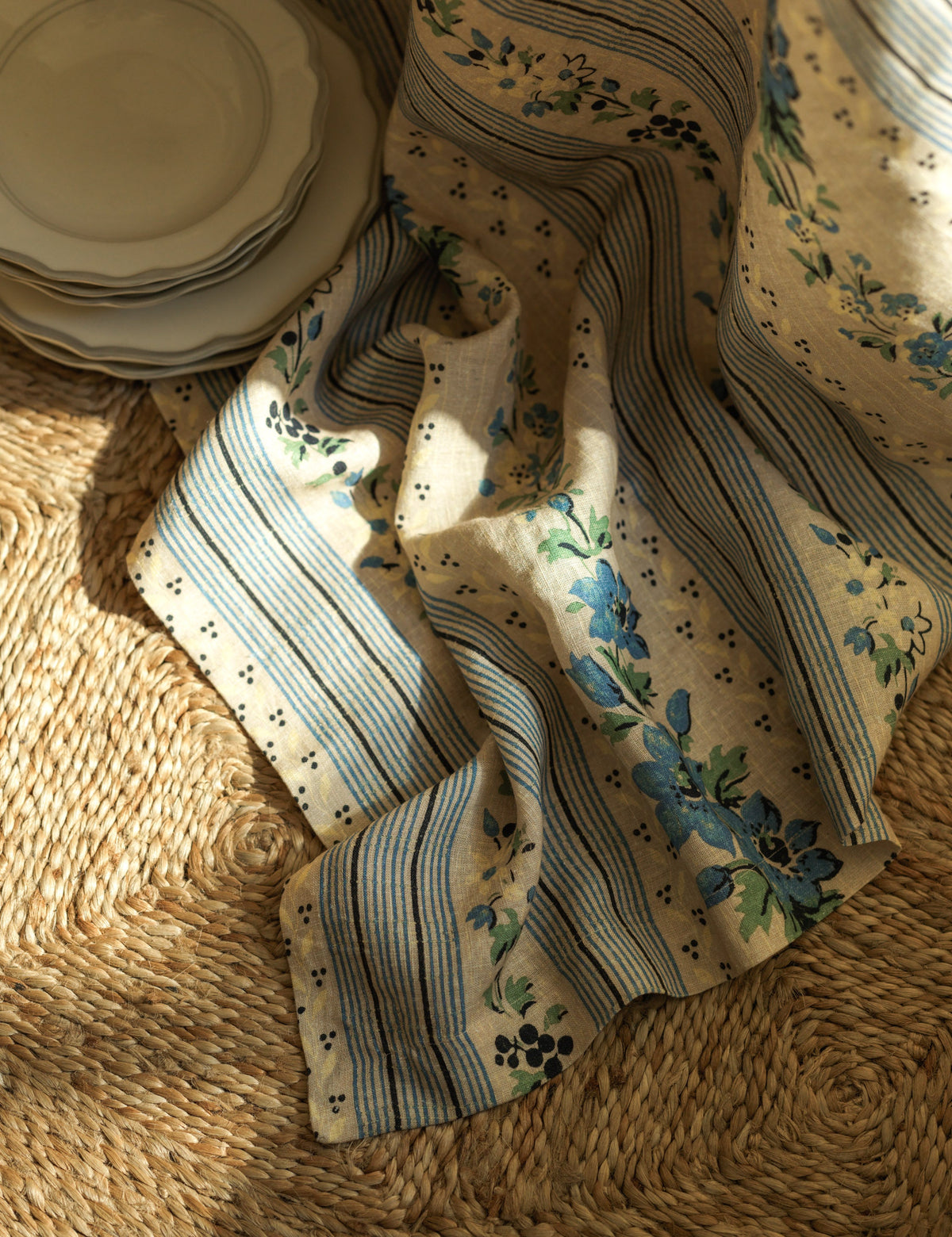 Golden Linen Tablecloth by Heidi Caillier