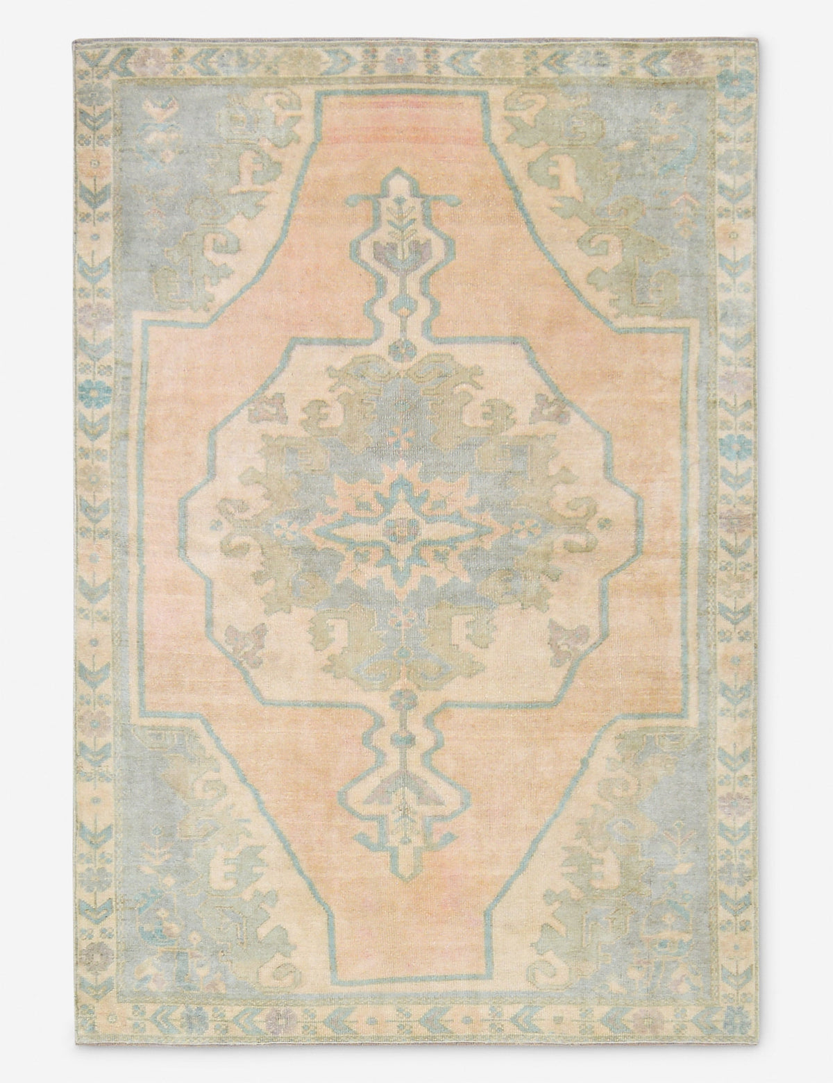 Vintage Turkish Hand-Knotted Wool Rug No. 471, 5' x 7' 5"