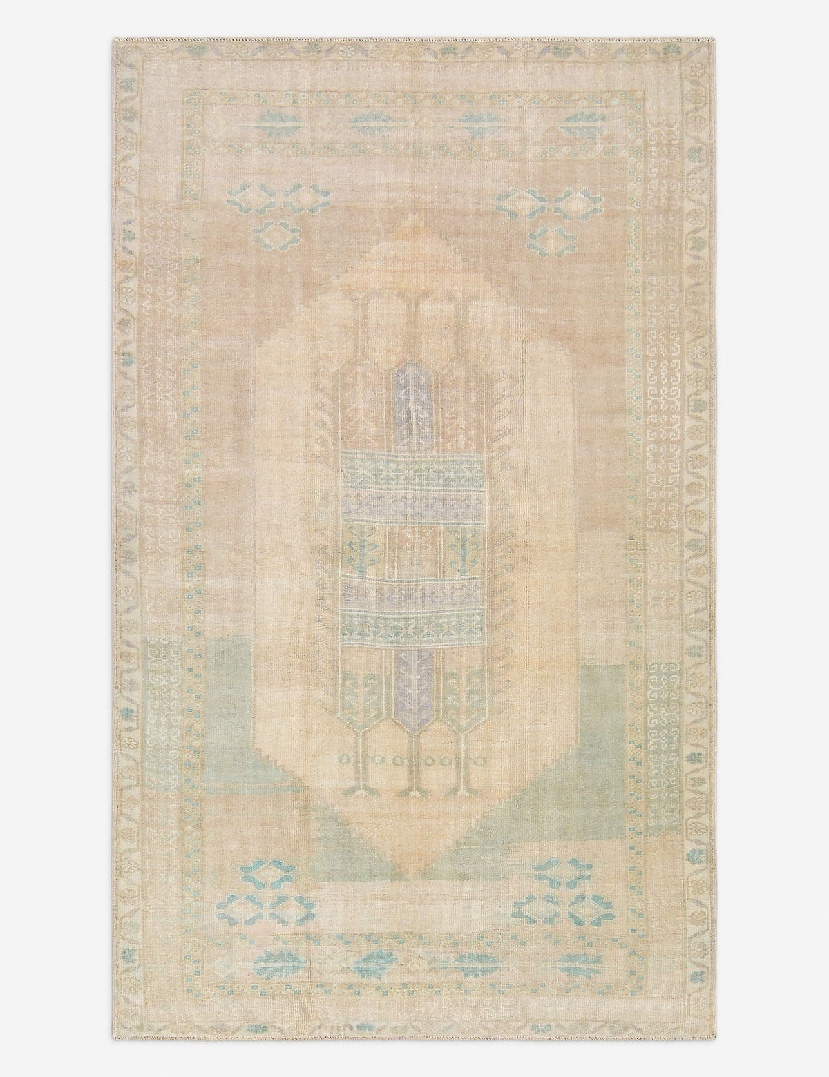 Vintage Turkish Hand-Knotted Wool Rug No. 478, 5' x 8' 7"