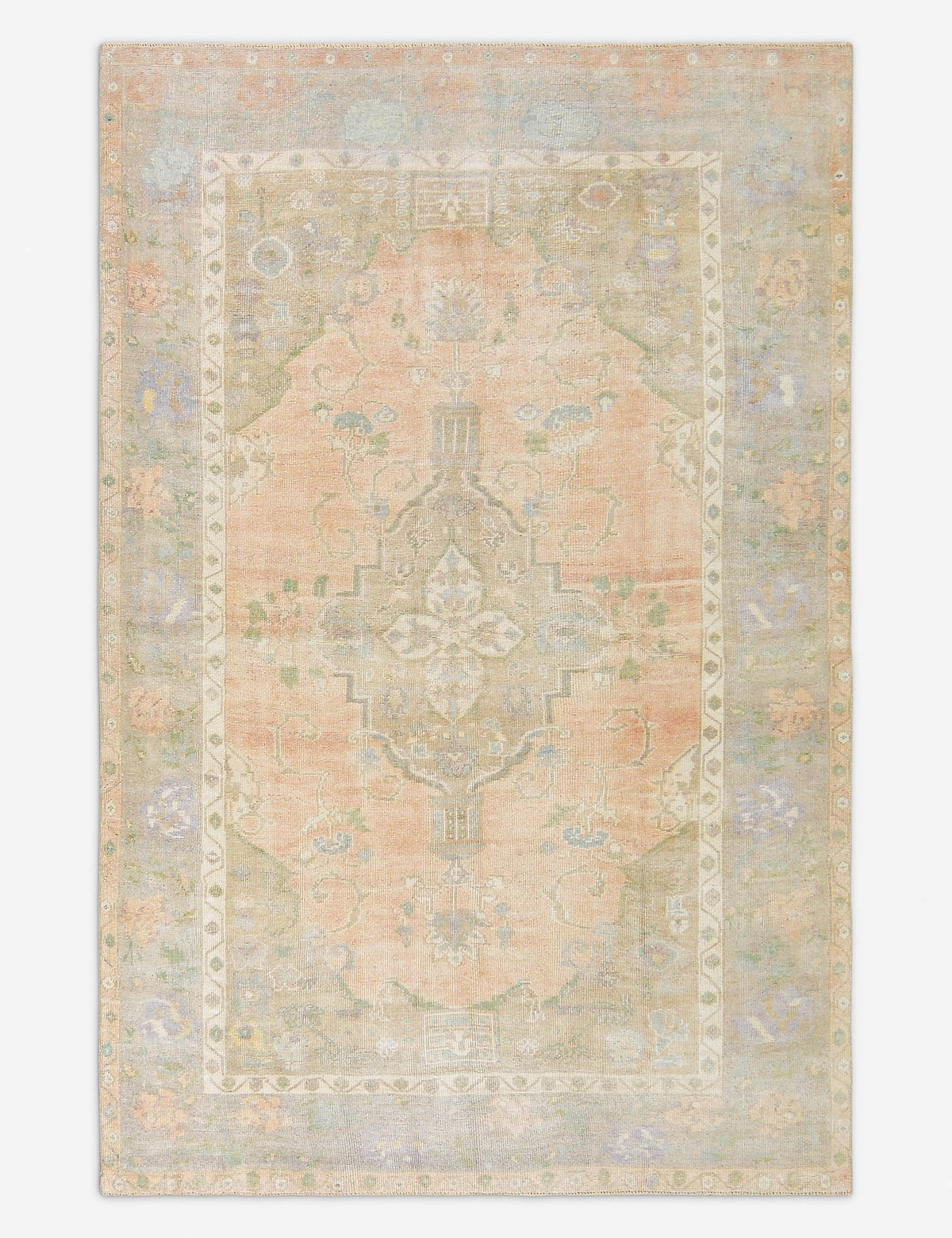 Vintage Turkish Hand-Knotted Wool Rug No. 479, 5' 4" x 8' 2"