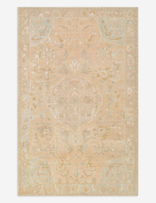 Vintage Turkish Hand-Knotted Wool Rug No. 481, 6' x 9' 1"