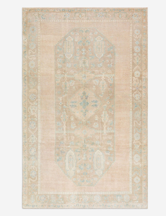 Vintage Turkish Hand-Knotted Wool Rug No. 482, 6' 1" x 9' 8"