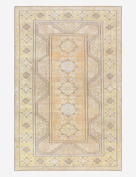 Vintage Turkish Hand-Knotted Wool Rug No. 487, 5' 1" x 7' 10"
