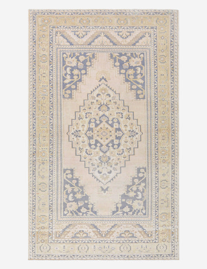 Vintage Turkish Hand-Knotted Wool Rug No. 488, 5' 1" x 8' 2"