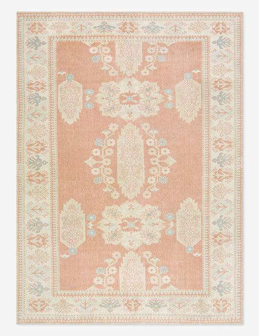 Vintage Turkish Hand-Knotted Wool Rug No. 490, 6' 8" x 9'