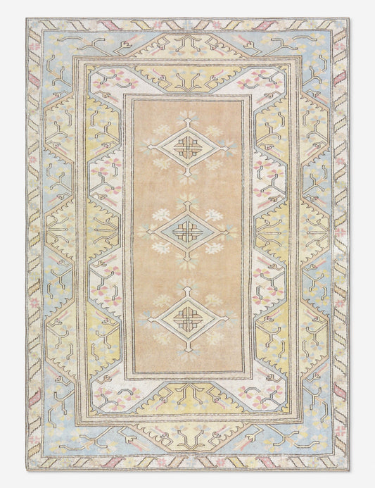 Vintage Turkish Hand-Knotted Wool Rug No. 492, 6' 7" x 9' 1"