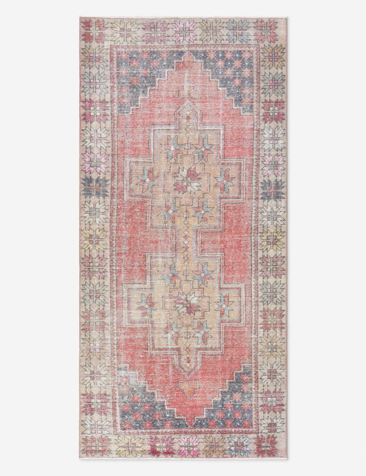 Vintage Turkish Hand-Knotted Wool Rug No. 494, 4' x 8' 5"