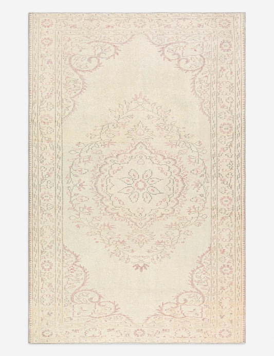 Vintage Turkish Hand-Knotted Wool Rug No. 501, 5' 6" x 8' 7"