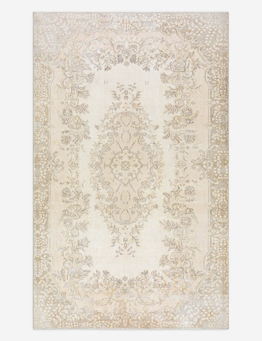 Vintage Turkish Hand-Knotted Wool Rug No. 503, 6' x 9' 10"