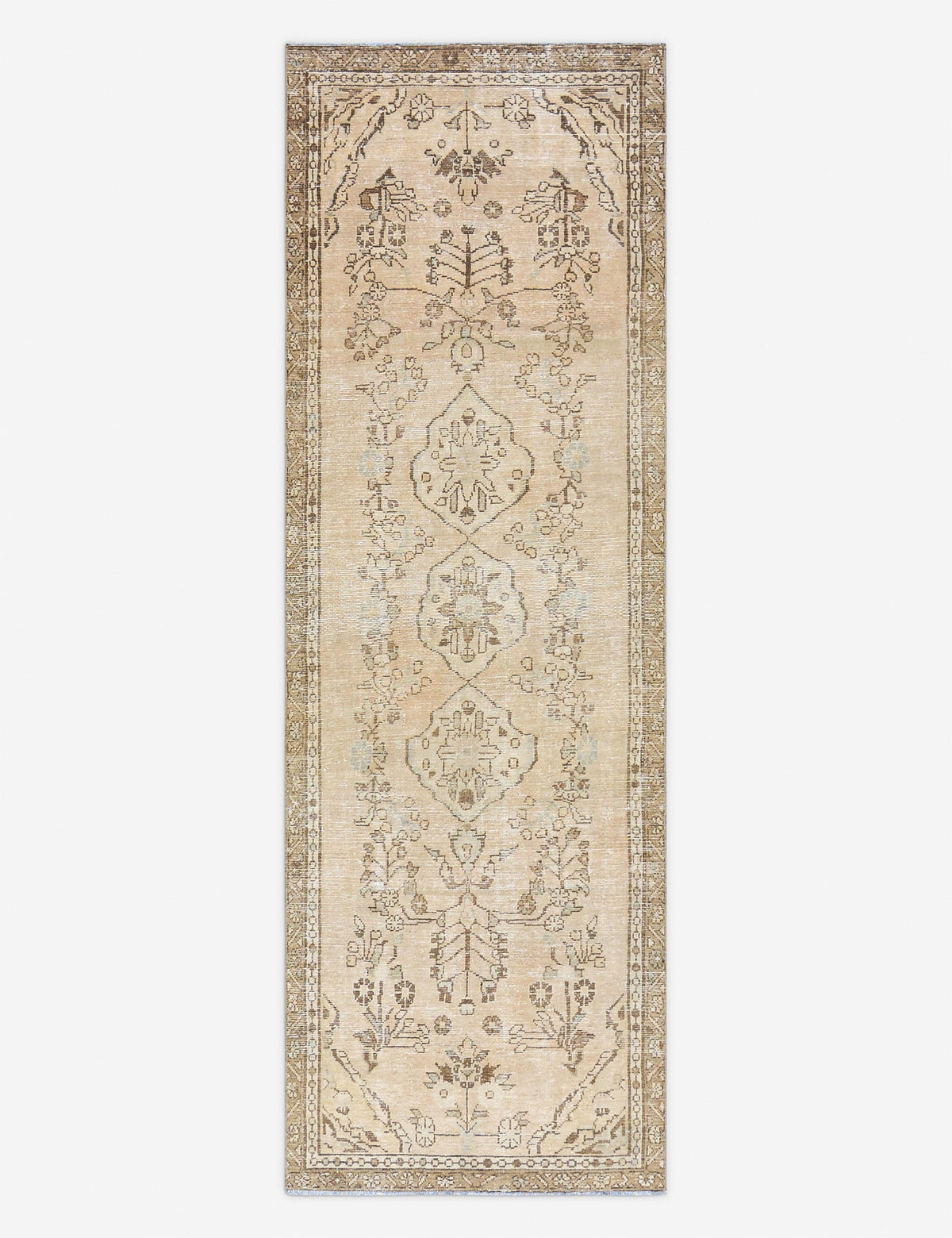 Vintage Turkish Hand-Knotted Wool Rug No. 514, 3' x 9' 2"