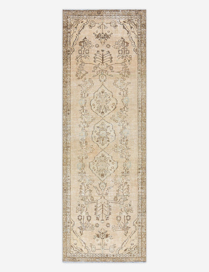 Vintage Turkish Hand-Knotted Wool Rug No. 514, 3' x 9' 2"