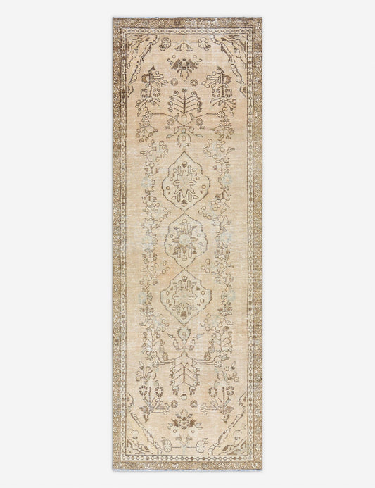 Vintage Turkish Hand-Knotted Wool Rug No. 514, 3' x 9' 2"