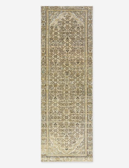 Vintage Turkish Hand-Knotted Wool Runner Rug No. 293, 3' X 10'