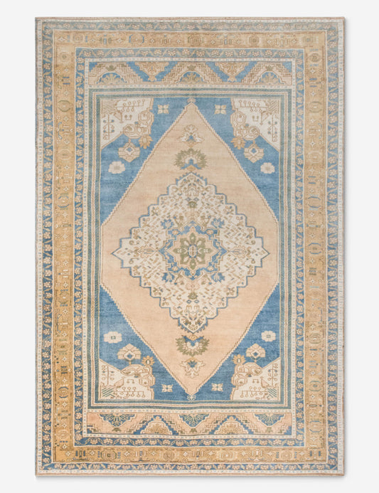 Vintage Turkish Hand-Knotted Wool Rug No. 536, 5'7" x 8'3"
