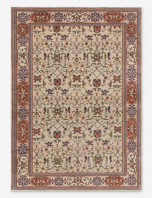 Vintage Turkish Hand-Knotted Wool Rug No. 537, 6'3" x 9'4"