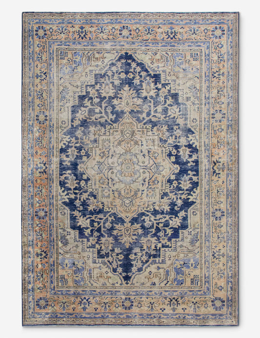 Vintage Turkish Hand-Knotted Wool Rug No. 538, 6'7" x 9'7"