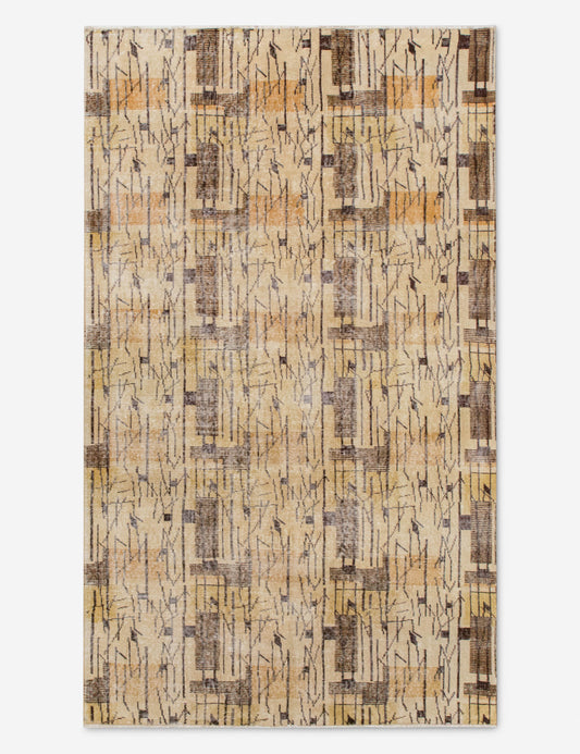 Vintage Turkish Hand-Knotted Wool Rug No. 545, 4'9" x 8'4"