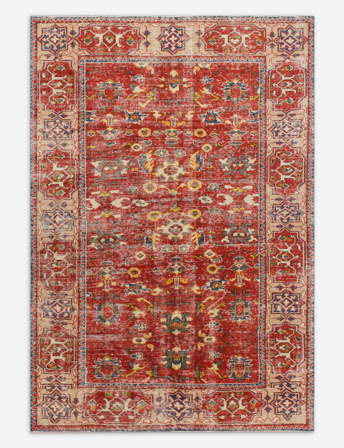 Vintage Turkish Hand-Knotted Wool Rug No. 548, 4'10" x 7'9"