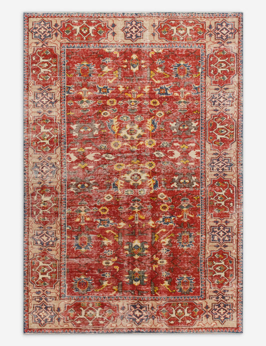 Vintage Turkish Hand-Knotted Wool Rug No. 548, 4'10" x 7'9"