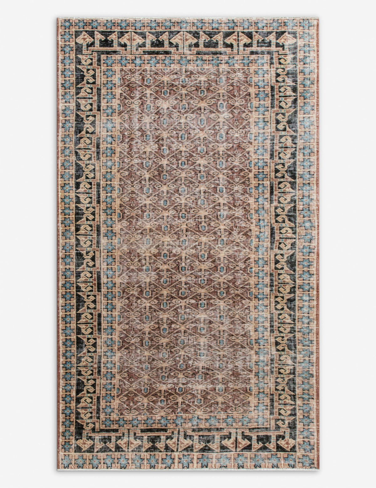 Vintage Turkish Hand-Knotted Wool Rug No. 549, 4' x 6'9"