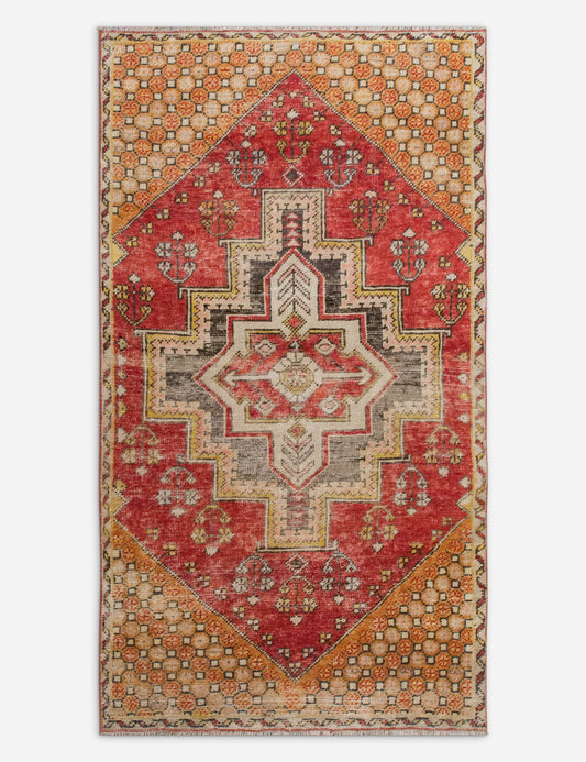 Vintage Turkish Hand-Knotted Wool Rug No. 551, 3' x 5'5"