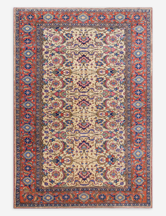 Vintage Turkish Hand-Knotted Wool Rug No. 552, 3'9" x 5'8"