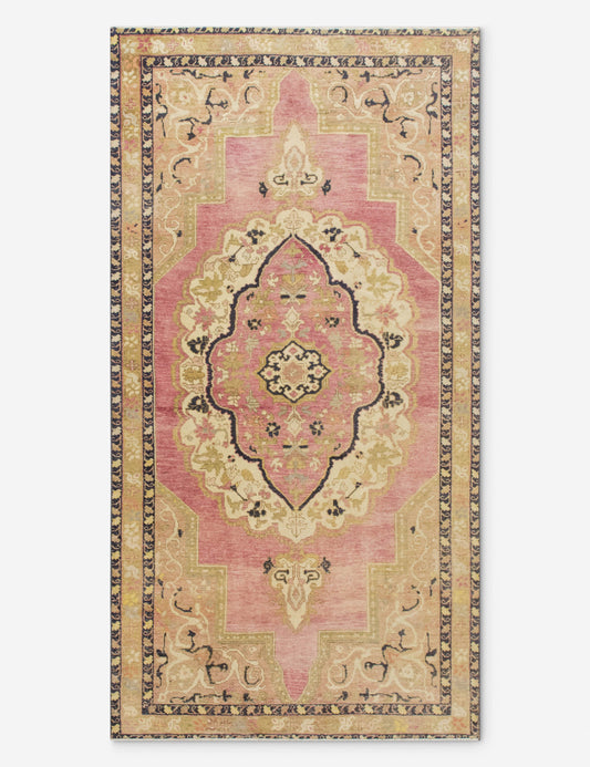 Vintage Turkish Hand-Knotted Wool Rug No. 557, 4'5" x 8'9"