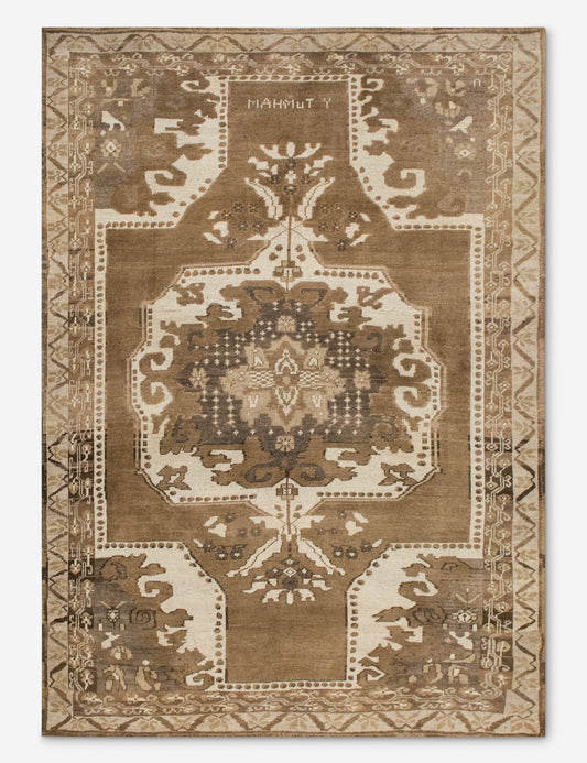 Vintage Turkish Hand-Knotted Wool Rug No. 560, 7'11" x 9'7"