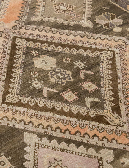 Vintage Turkish Hand-Knotted Wool Runner Rug No. 304, 4'6" x 13'9"