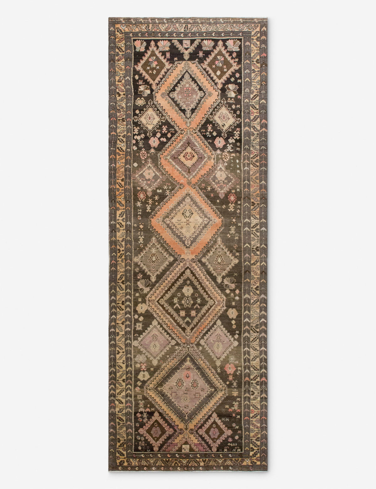 Vintage Turkish Hand-Knotted Wool Runner Rug No. 304, 4'6" x 13'9"